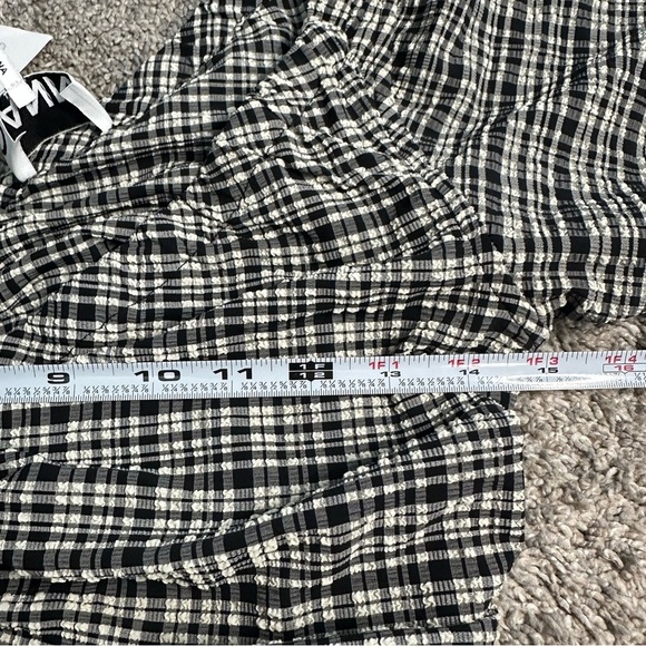 Ganni Rucked Check Plaid Top Blouse - Picture 16 of 16